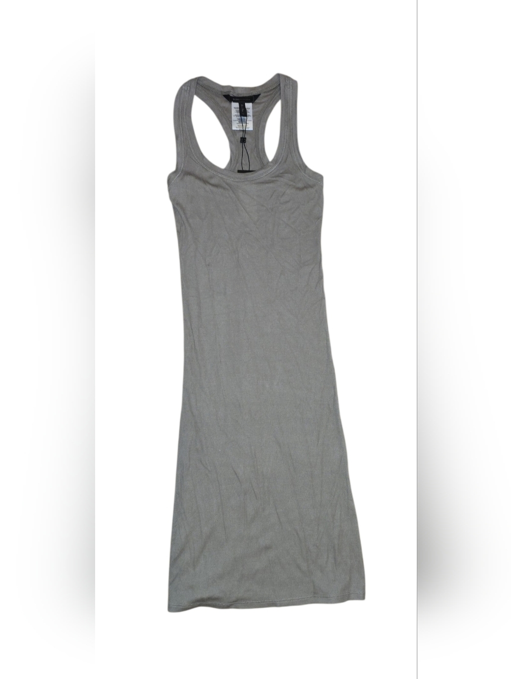 BCBGMaxAzria Gray Ribbed Racerback Maxi Dress
